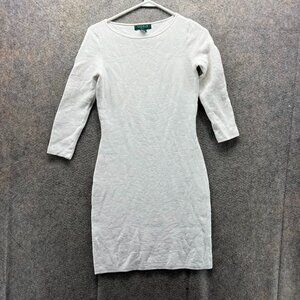 Lauren Ralph Lauren Cream Long Sleeve Dress